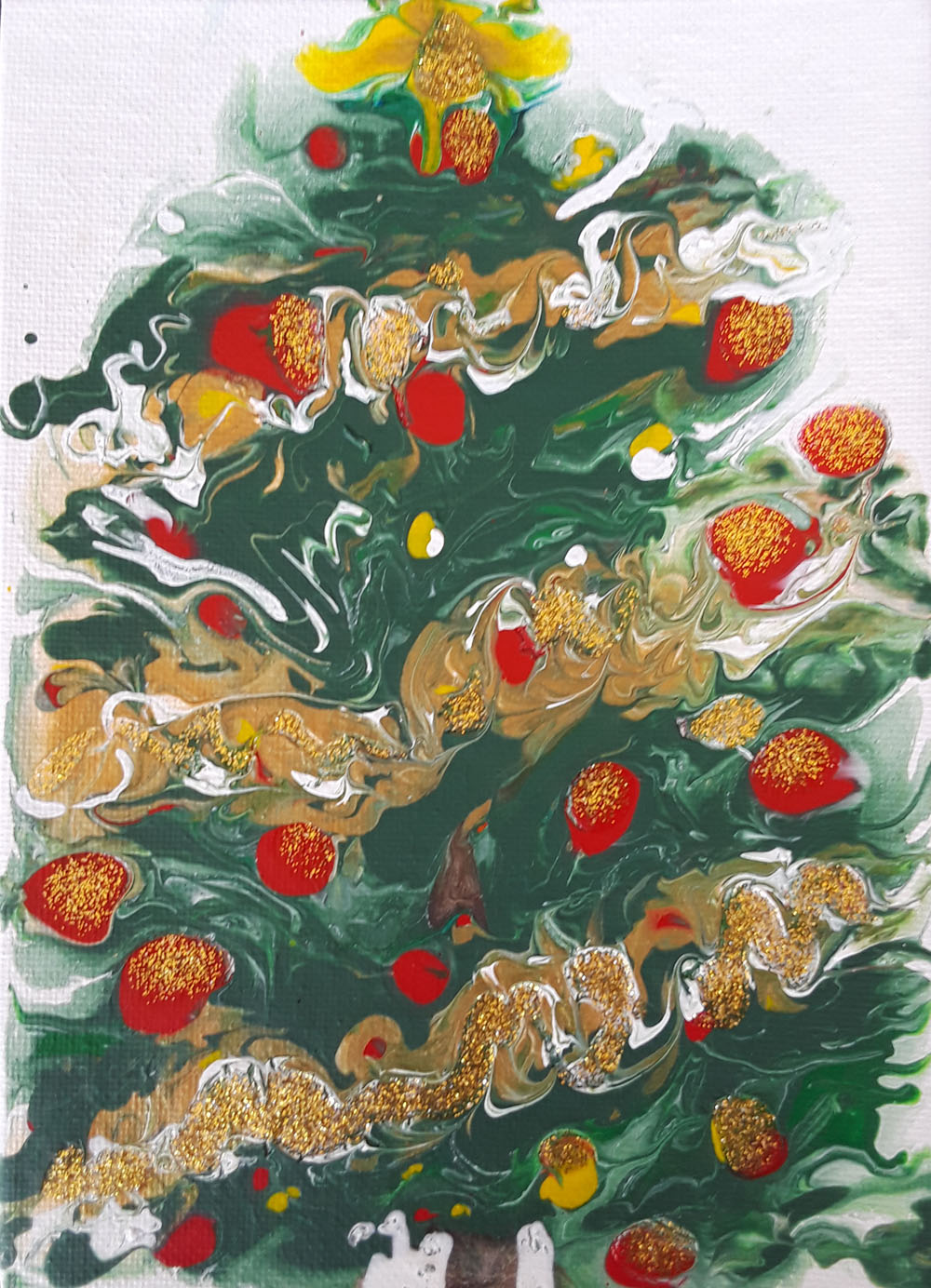 72 Arbol de Navidad | Pintura Acrílica Fluida, Abstracta Y Conceptual