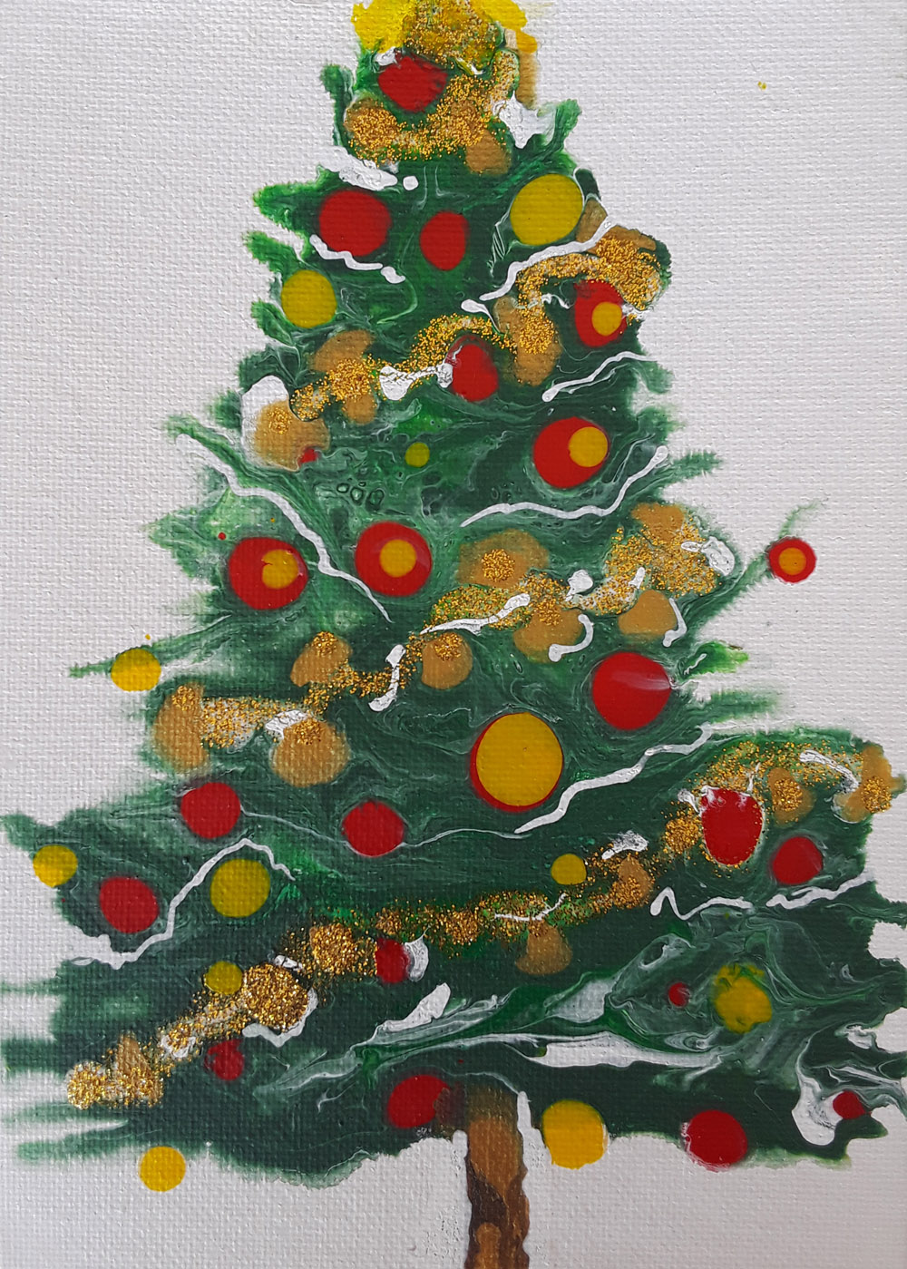 73 Arbol de Navidad | Pintura Acrílica Fluida, Abstracta Y Conceptual