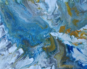 Pintura acrílica fluida, abstracta y conceptual.