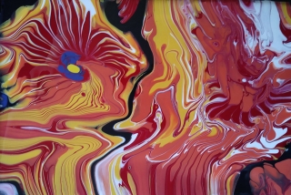 Pintura acrílica fluida, abstracta y conceptual