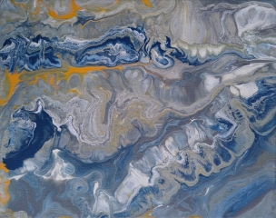Pintura acrílica fluida, abstracta y conceptual.
