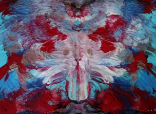 Pintura acrílica fluida, abstracta y conceptual.