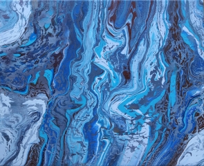 Pintura acrílica fluida, abstracta y conceptual