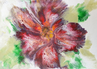 flor abstracta en acrilico